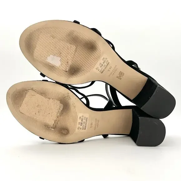 Stuart Weitzman 10.5 Starla Criss Cross Strappy Black Suede Heels Sexy MSRP $475 - Picture 11 of 12
